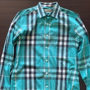 Authentic Mens Burberry Check Cotton Shirt Size (Medium)